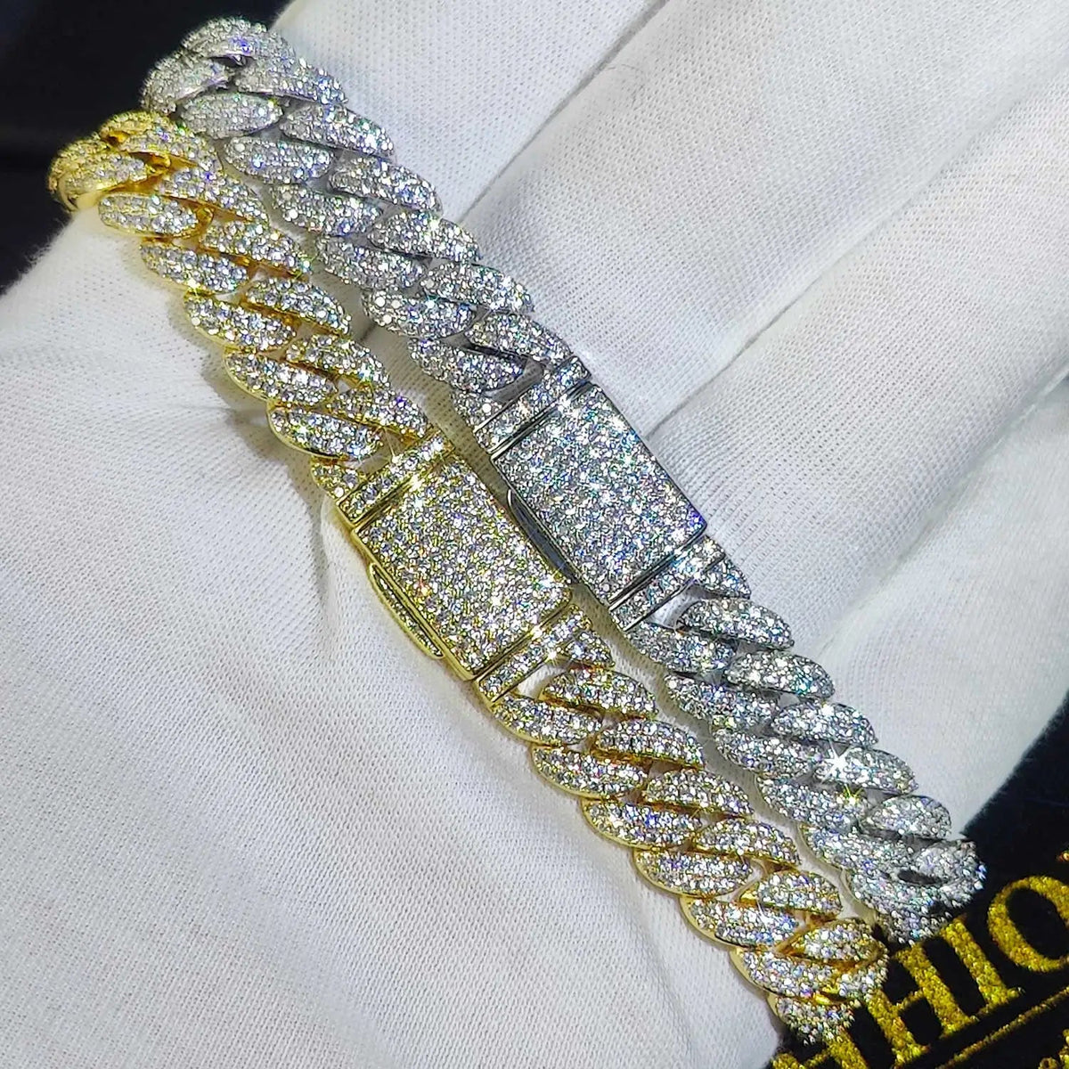 Luxury Jewelry Bling CZ Cuban Link Bracelet Two Row Zircon Copper Miami Cuban Bracelet Iced Out Hip Hop Men Women Volleria