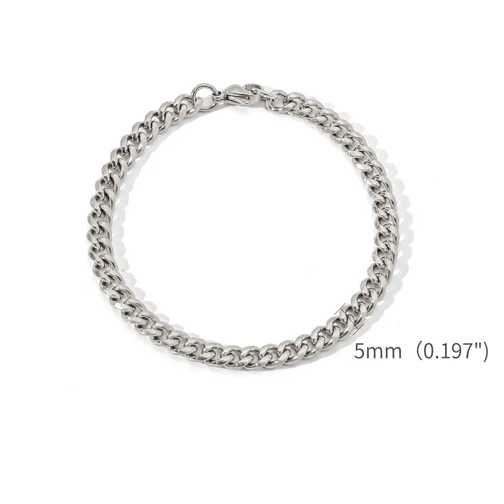Gold Color Stainless Steel Cuban Chain Men&