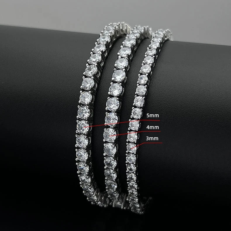 100% S925 Sterling Silver 2-6mm Real Moissanite Tennis Bracelet for Women Wedding Jewelry Christmas Exquisite Gift Volleria