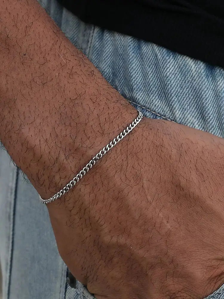 Gold Color Stainless Steel Cuban Chain Men&