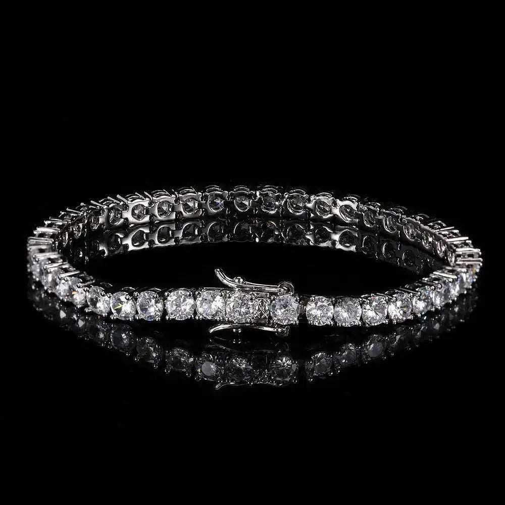 100% S925 Sterling Silver 2-6mm Real Moissanite Tennis Bracelet for Women Wedding Jewelry Christmas Exquisite Gift Volleria