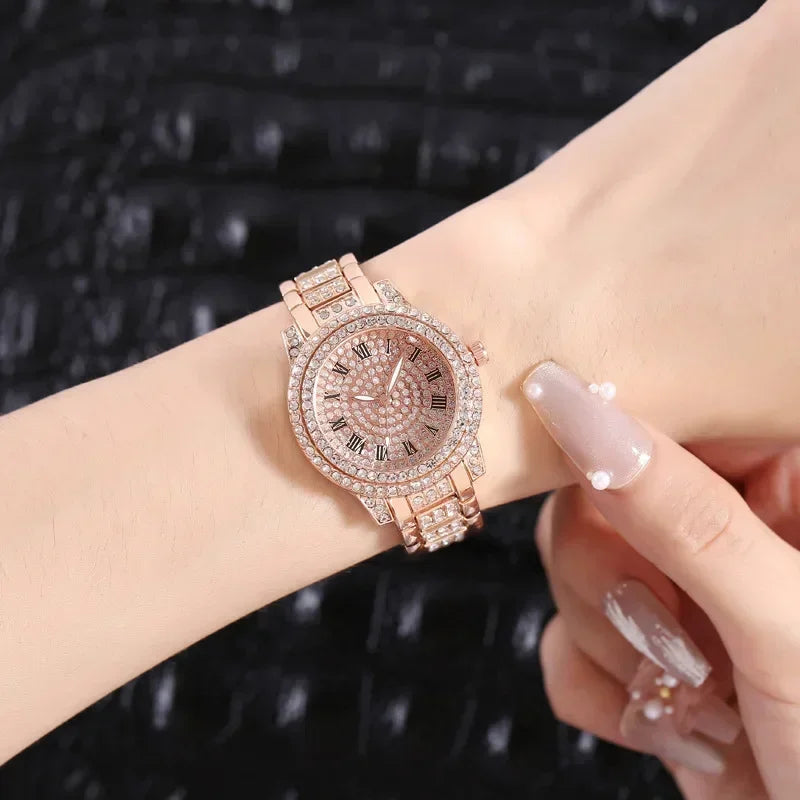 Luxury Shiny Diamond Watch for Women Men Gold Silver Quartz Watches Male Clock Dropshipping Rhinestone Wristwatch Gifts Volleria