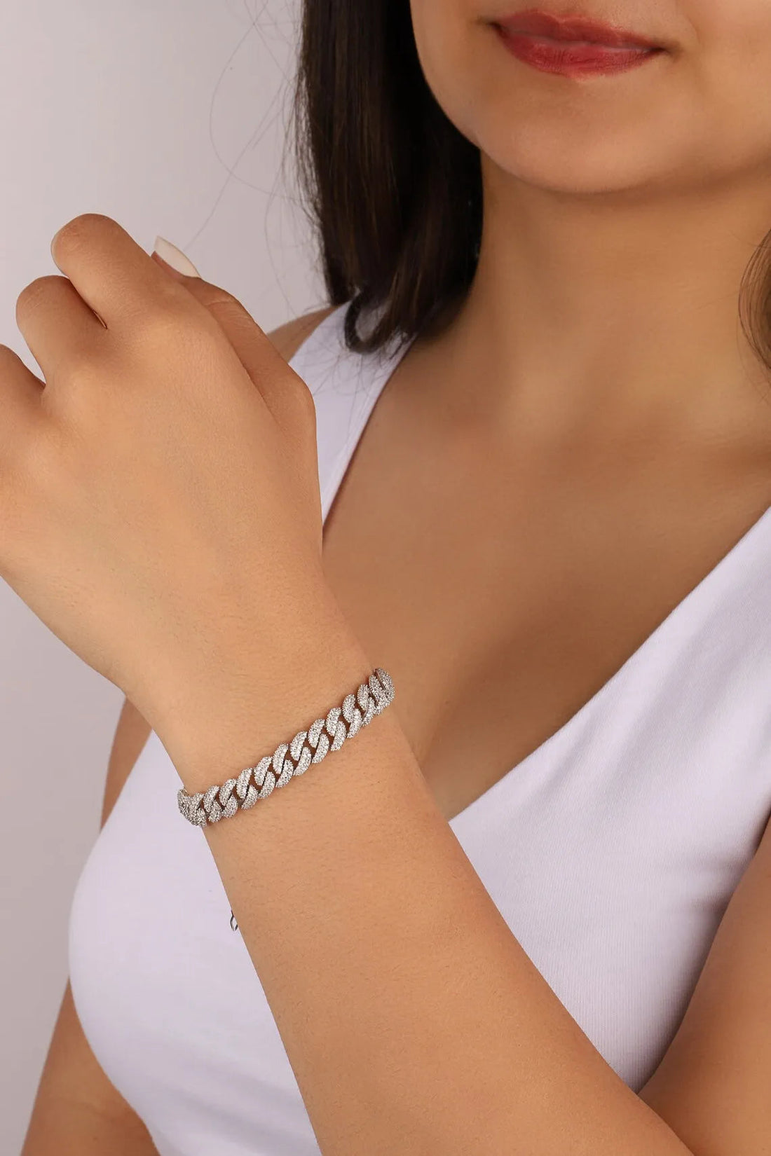 Luxury Jewelry Bling CZ Cuban Link Bracelet Two Row Zircon Copper Miami Cuban Bracelet Iced Out Hip Hop Men Women Volleria