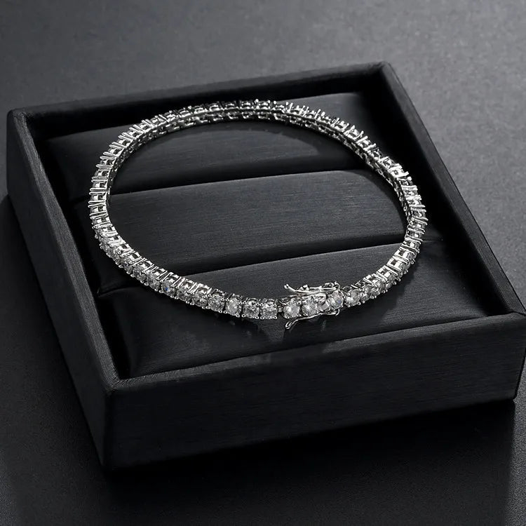 100% S925 Sterling Silver 2-6mm Real Moissanite Tennis Bracelet for Women Wedding Jewelry Christmas Exquisite Gift Volleria