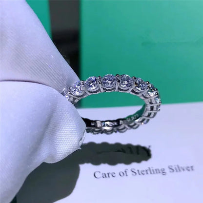 Brand Real 925 Sterling Silver ring Round 4mm Lab Diamond Cz Engagement wedding band rings For women men Party Jewelry Volleria