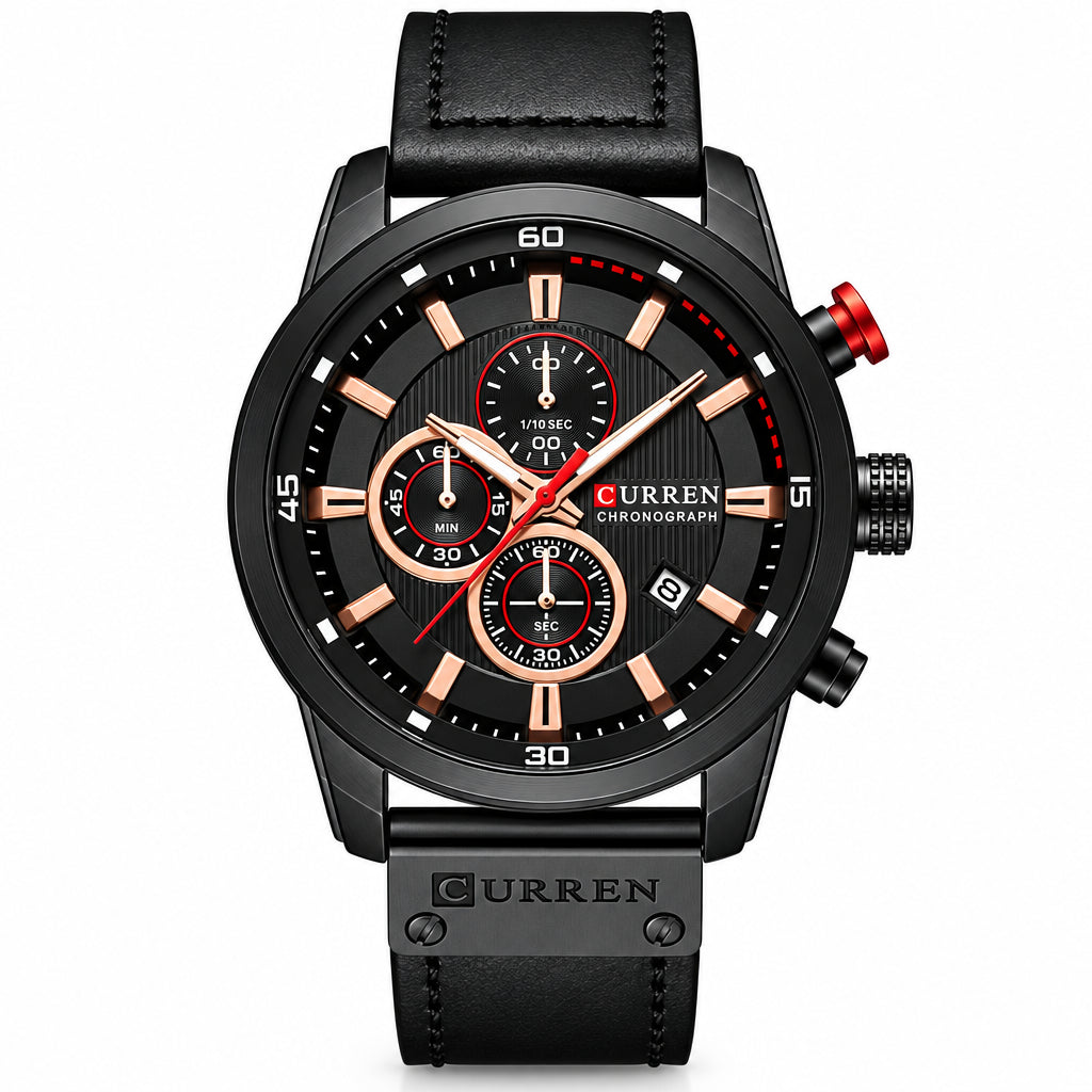 CURREN Brand Watch Men Leather Sports Watches Men's Army Military Quartz Wristwatch Chronograph Male Clock Relogio Masculino Volleria
