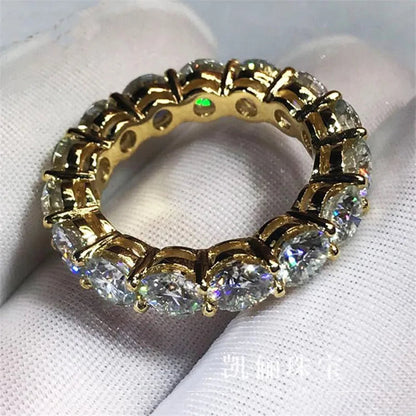 Brand Real 925 Sterling Silver ring Round 4mm Lab Diamond Cz Engagement wedding band rings For women men Party Jewelry Volleria