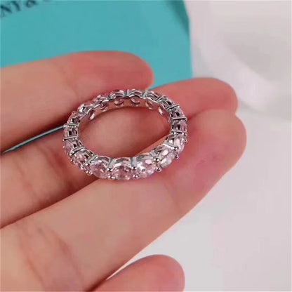 Brand Real 925 Sterling Silver ring Round 4mm Lab Diamond Cz Engagement wedding band rings For women men Party Jewelry Volleria