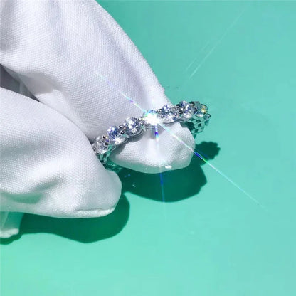 Brand Real 925 Sterling Silver ring Round 4mm Lab Diamond Cz Engagement wedding band rings For women men Party Jewelry Volleria