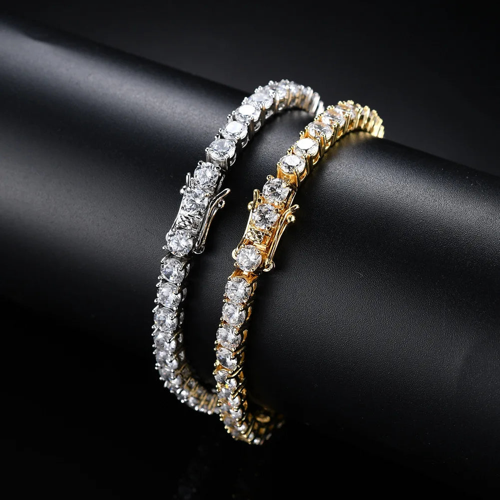 100% S925 Sterling Silver 2-6mm Real Moissanite Tennis Bracelet for Women Wedding Jewelry Christmas Exquisite Gift Volleria