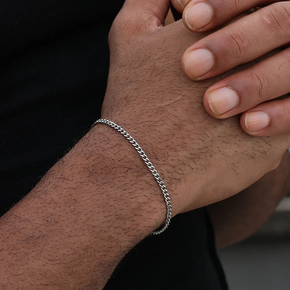 Gold Color Stainless Steel Cuban Chain Men&