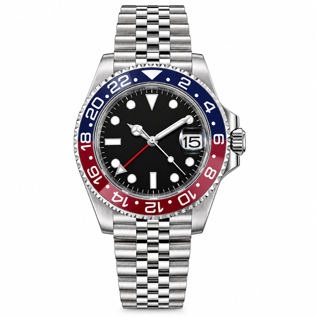 Sugess GMT Diving Watch of Men Automatic Mechanical Waterproof Wristwatches Peacock SL3032 Movement Ceramic Bezel Jubille Band Volleria