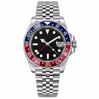 Sugess GMT Diving Watch of Men Automatic Mechanical Waterproof Wristwatches Peacock SL3032 Movement Ceramic Bezel Jubille Band Volleria