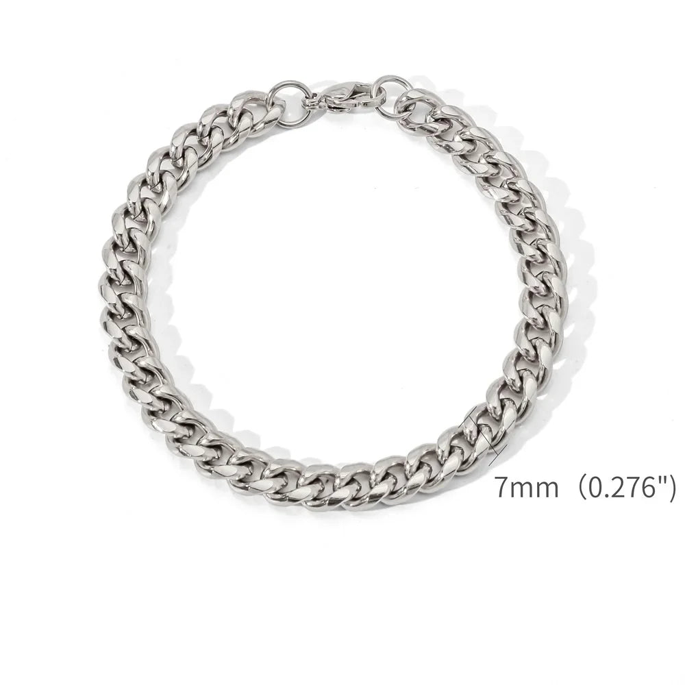Gold Color Stainless Steel Cuban Chain Men&