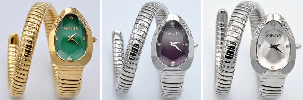2026 High Quality Gold Diamond Set Snake Shaped Dress Watch Bangle Style Fashionable Unique Brand Same Style Women&