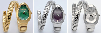 2026 High Quality Gold Diamond Set Snake Shaped Dress Watch Bangle Style Fashionable Unique Brand Same Style Women&