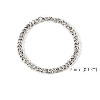 Gold Color Stainless Steel Cuban Chain Men&