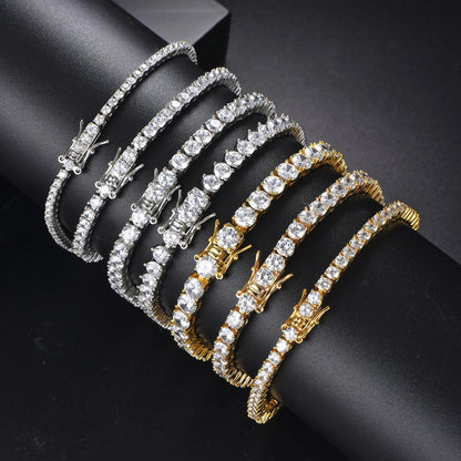 100% S925 Sterling Silver 2-6mm Real Moissanite Tennis Bracelet for Women Wedding Jewelry Christmas Exquisite Gift Volleria