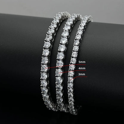 100% S925 Sterling Silver 2-6mm Real Moissanite Tennis Bracelet for Women Wedding Jewelry Christmas Exquisite Gift Volleria