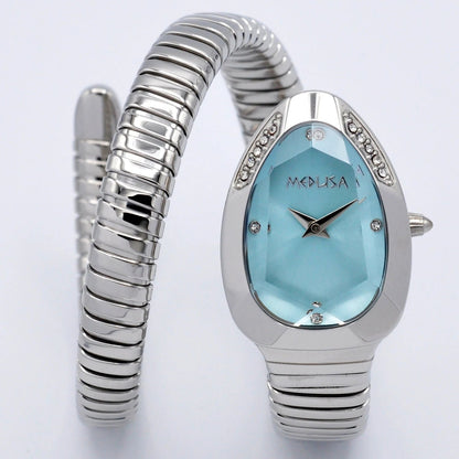 2026 High Quality Gold Diamond Set Snake Shaped Dress Watch Bangle Style Fashionable Unique Brand Same Style Women&