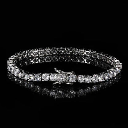 100% S925 Sterling Silver 2-6mm Real Moissanite Tennis Bracelet for Women Wedding Jewelry Christmas Exquisite Gift Volleria