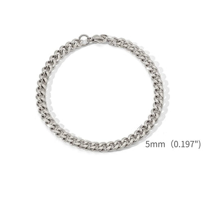 Gold Color Stainless Steel Cuban Chain Men&