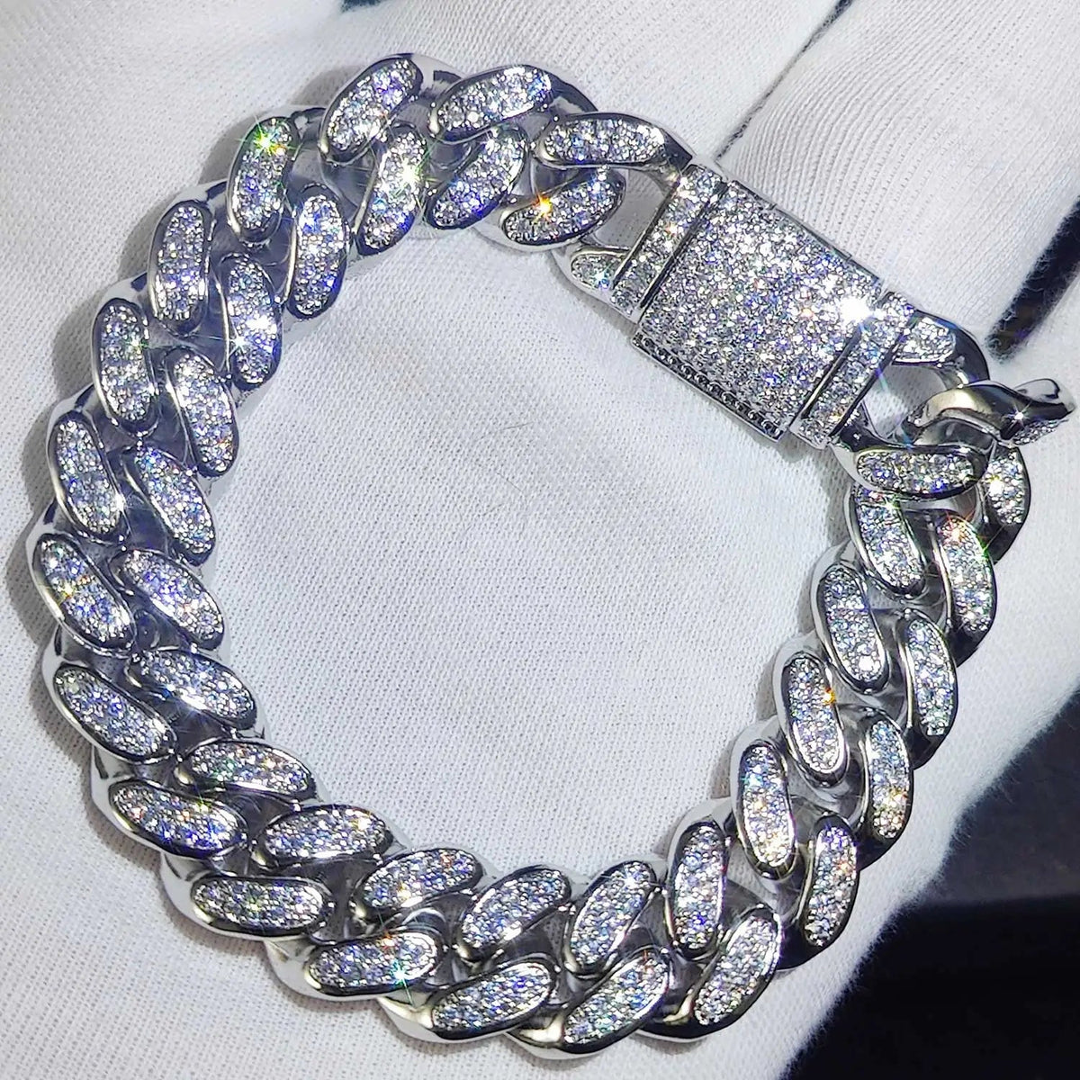 Luxury Jewelry Bling CZ Cuban Link Bracelet Two Row Zircon Copper Miami Cuban Bracelet Iced Out Hip Hop Men Women Volleria