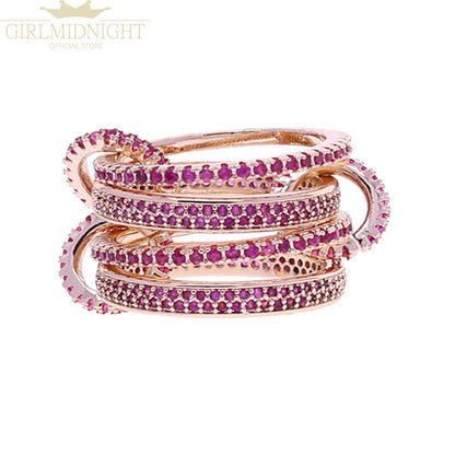 2026 New Spinelli Stacking Engagement Rings For Women Iced Out Micro Paved 5A CZ Mix Color Multi Pieces Stack Finger Jewelry Volleria