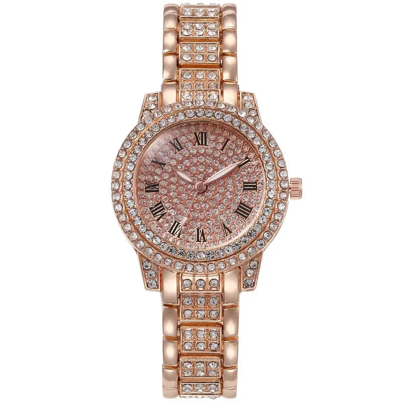 Luxury Shiny Diamond Watch for Women Men Gold Silver Quartz Watches Male Clock Dropshipping Rhinestone Wristwatch Gifts Volleria