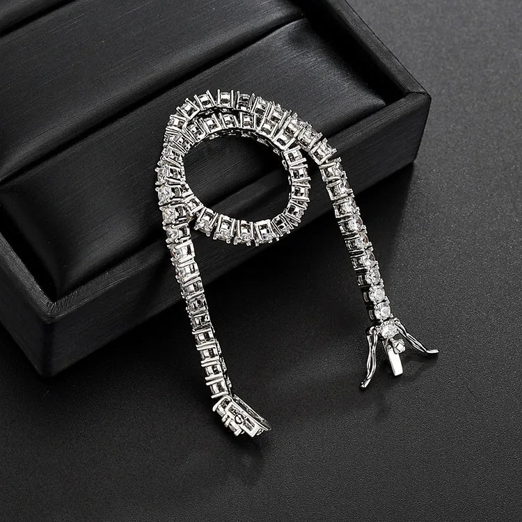 100% S925 Sterling Silver 2-6mm Real Moissanite Tennis Bracelet for Women Wedding Jewelry Christmas Exquisite Gift Volleria