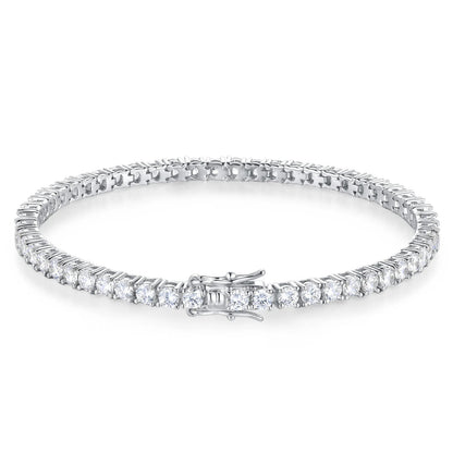 100% S925 Sterling Silver 2-6mm Real Moissanite Tennis Bracelet for Women Wedding Jewelry Christmas Exquisite Gift Volleria