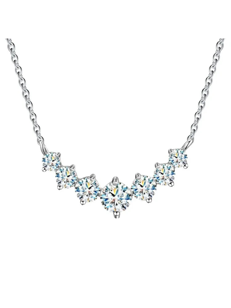 1.7ct Moissanite Necklace for Woman 925 Sterling Sliver Diamond Pendant Plated Platinum Engagement Wedding Jewely New Volleria