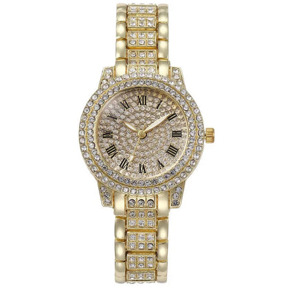 Luxury Shiny Diamond Watch for Women Men Gold Silver Quartz Watches Male Clock Dropshipping Rhinestone Wristwatch Gifts Volleria