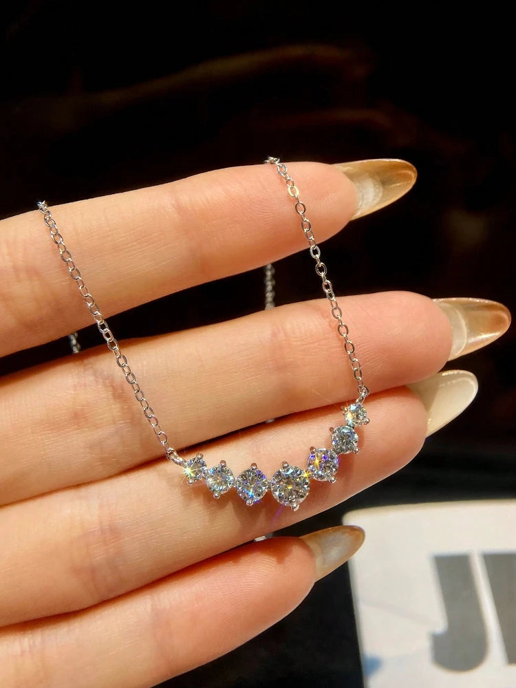 1.7ct Moissanite Necklace for Woman 925 Sterling Sliver Diamond Pendant Plated Platinum Engagement Wedding Jewely New Volleria
