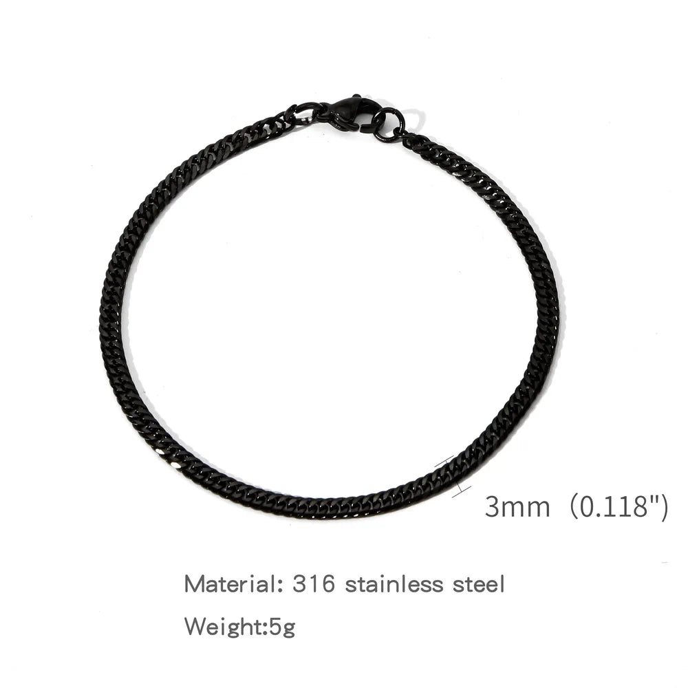 Gold Color Stainless Steel Cuban Chain Men&