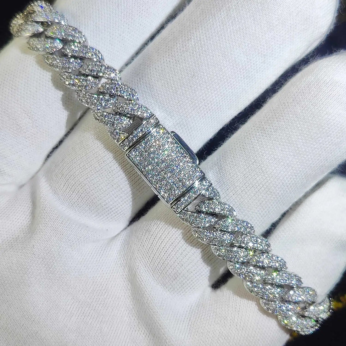 Luxury Jewelry Bling CZ Cuban Link Bracelet Two Row Zircon Copper Miami Cuban Bracelet Iced Out Hip Hop Men Women Volleria