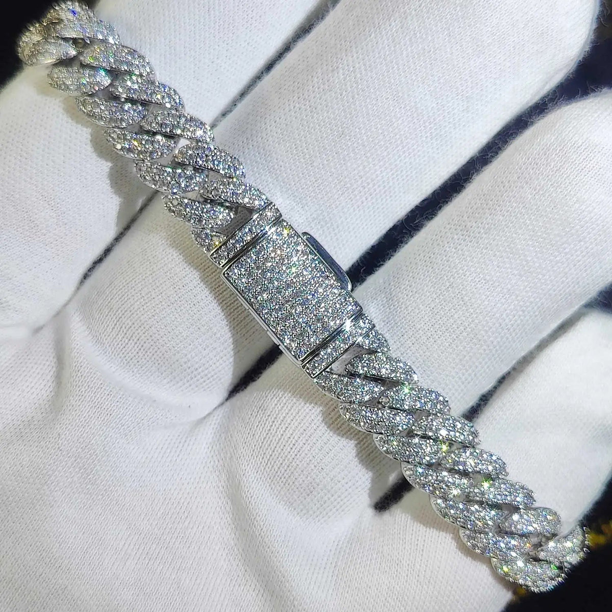 Luxury Jewelry Bling CZ Cuban Link Bracelet Two Row Zircon Copper Miami Cuban Bracelet Iced Out Hip Hop Men Women Volleria