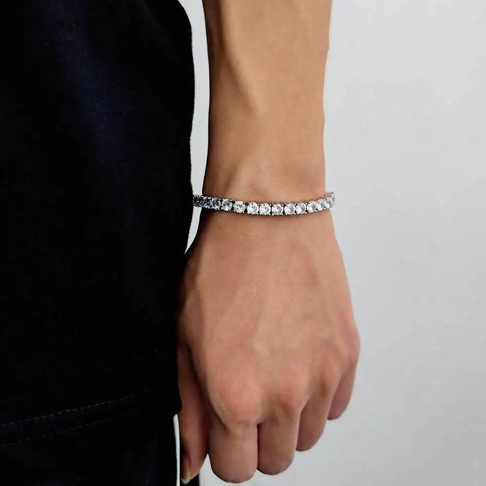 100% S925 Sterling Silver 2-6mm Real Moissanite Tennis Bracelet for Women Wedding Jewelry Christmas Exquisite Gift Volleria