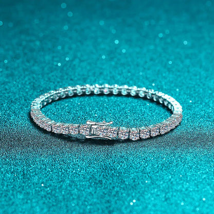 100% S925 Sterling Silver 2-6mm Real Moissanite Tennis Bracelet for Women Wedding Jewelry Christmas Exquisite Gift Volleria