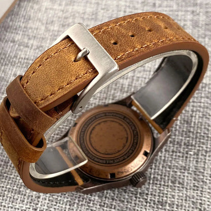 PVD Bronze Case TANDORIO 36mm Military Field Watch Men Japanese NH35A Automatic Movement Sapphire 200M Waterproof Pilot Watches Volleria