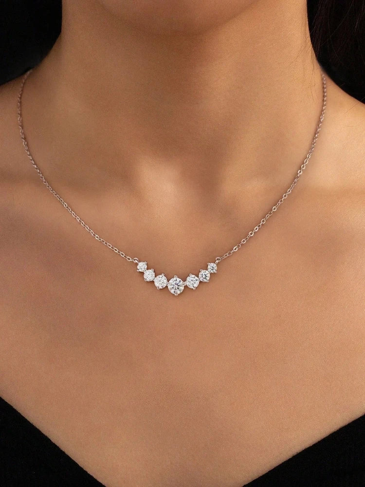 1.7ct Moissanite Necklace for Woman 925 Sterling Sliver Diamond Pendant Plated Platinum Engagement Wedding Jewely New Volleria