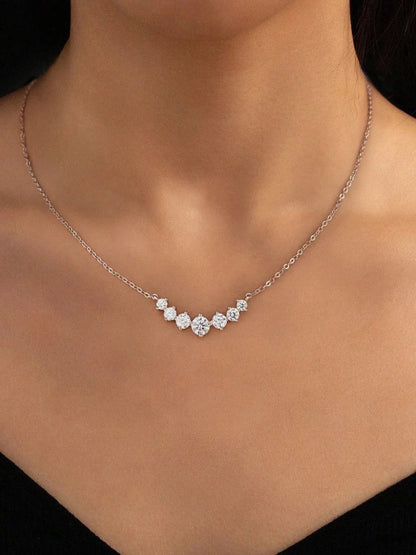 1.7ct Moissanite Necklace for Woman 925 Sterling Sliver Diamond Pendant Plated Platinum Engagement Wedding Jewely New Volleria