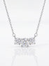 1CT Real Moissanite Diamond Three Round Shiny Necklace Volleria