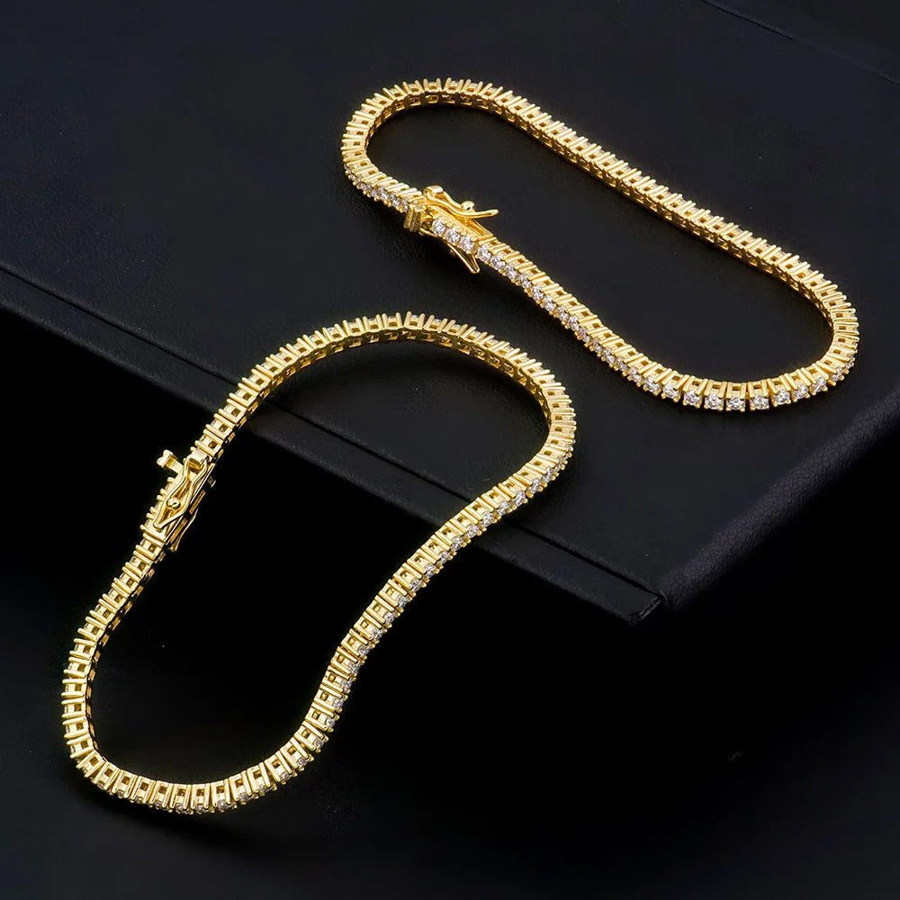 100% S925 Sterling Silver 2-6mm Real Moissanite Tennis Bracelet for Women Wedding Jewelry Christmas Exquisite Gift Volleria