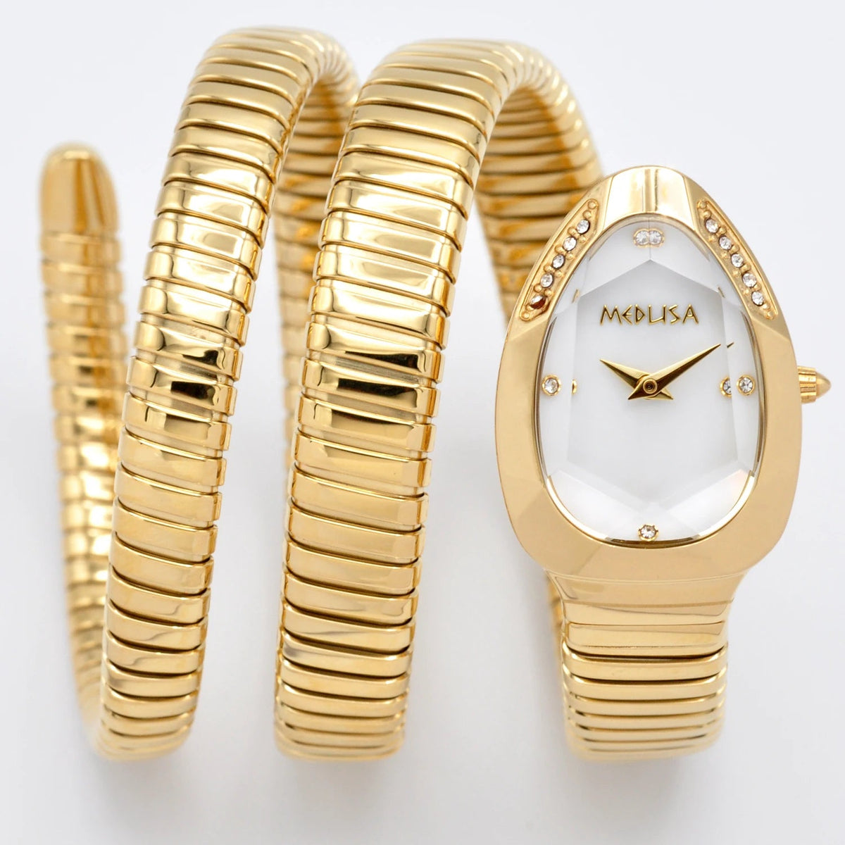 2026 High Quality Gold Diamond Set Snake Shaped Dress Watch Bangle Style Fashionable Unique Brand Same Style Women&