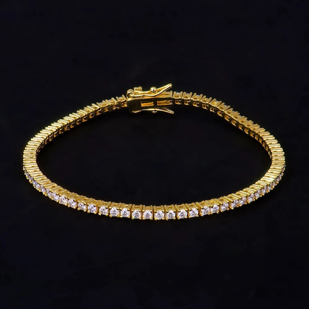 100% S925 Sterling Silver 2-6mm Real Moissanite Tennis Bracelet for Women Wedding Jewelry Christmas Exquisite Gift Volleria