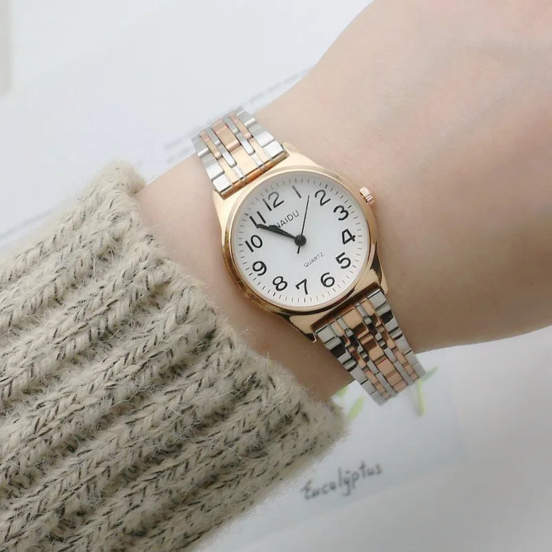 Luxury Brand Women Watch Fashion Number Stainless Steel Quartz Wristwatch Simple Elegant Ladies Clock Reloj Mujer Dropshipping Volleria