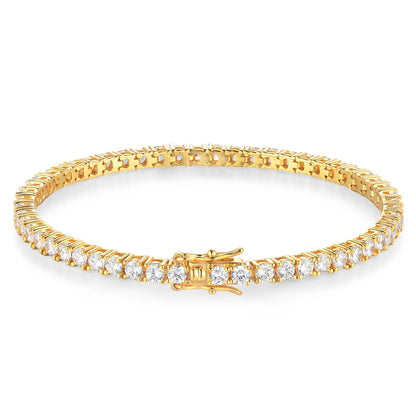 100% S925 Sterling Silver 2-6mm Real Moissanite Tennis Bracelet for Women Wedding Jewelry Christmas Exquisite Gift Volleria