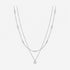 Moissanite  Double Layer Pendant Necklace 925 Sterling Silvery Volleria