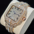 UNIGUET Fashion Diamond Watch for Men Luxury Waterproof Square Quartz Clocks Hip Hop Ice Out Jewelry Wristwatch Male Hot Sell Volleria